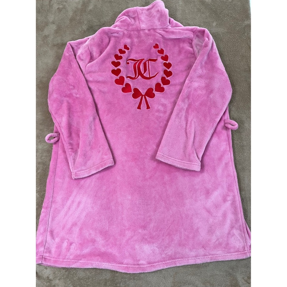 Y2K Juicy Couture JC Robe Pink Velvet Velour Women's Plus 1X Pink no belt Good
